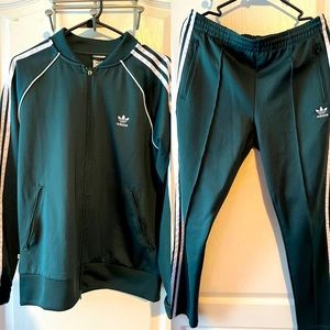 NWOT Adidas Track Suit Size Large Hunter Green